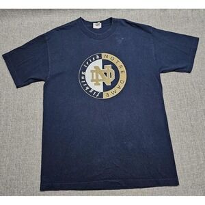 VINTAGE Notre Dame Fighting Irish Shirt Mens Large Blue Football Team Edition
